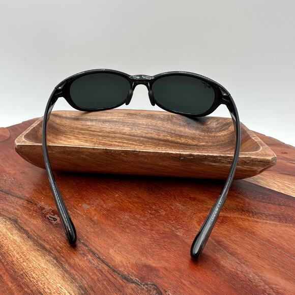 NWOB Maui Jim Polarized Sunglasses Pipiwai Trail Black Gloss Mirror MJ416 02J - Picture 2 of 9